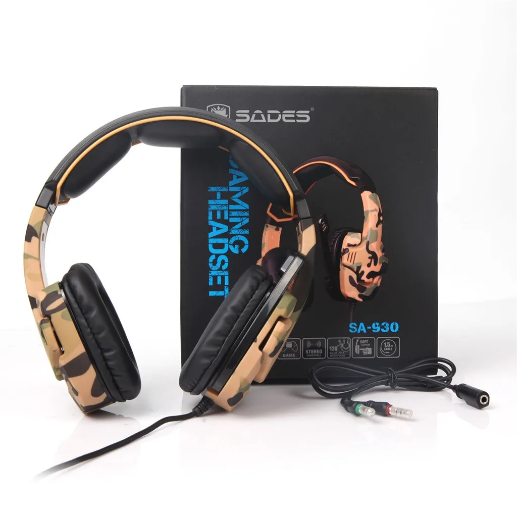 SADES SA930 игровая гарнитура Проводные ПК стерео наушники с гарнитурой микрофоном