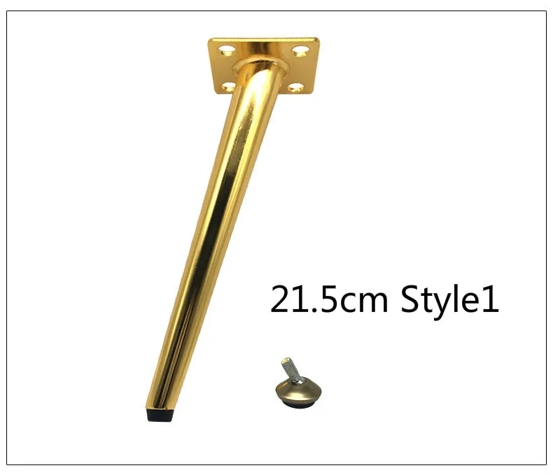 21.5cm Style 8pcs Металлические ножки для мебели Стразы золотистые металлические косой Поддержка 20,5/21,5 см шкаф ножки деревянного стола мебельная фурнитура 1/2/4/6/8 шт - Цвет: 21.5cm Style 8pcs