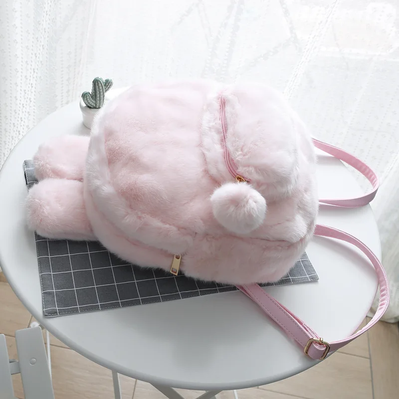 Kawaii заячьи уши хвост Рюкзак Кролик плюшевый школьный рюкзак для женщин Японии