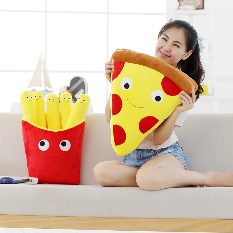

Hot50cm Creative Simulation Pizza and Chips Plush Pillow Staffed Soft Funny Plush Toys Festival Decor Sofa Cushion Birthday Gift