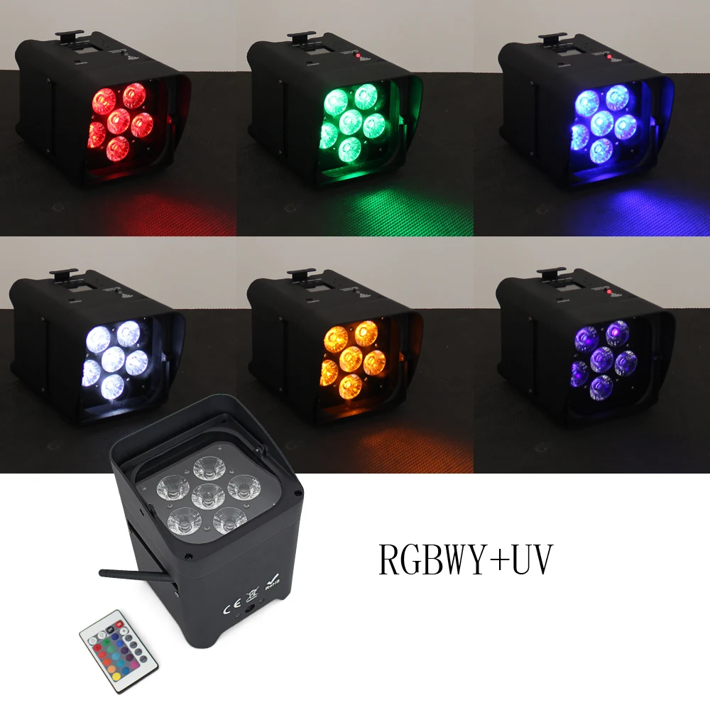 8 шт./лот LED батарея Par свет с 6 шт. * 18 Вт Ламповые бусины RGBWAUV в 1 WiFi Пульт