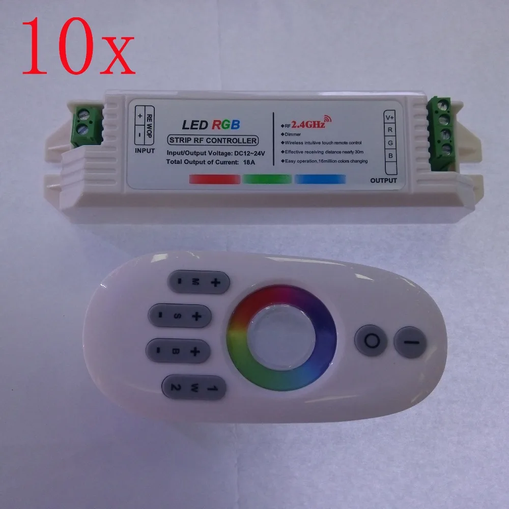 Бесплатная идентификация 10 компл./Лот DC12V/24V 18A 4 зонный 2 4G RF светодиодный диммер