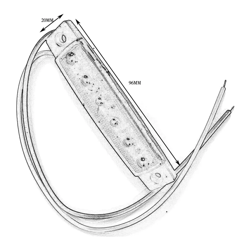 Подсветка грузовика боковой свет 6LED 2835SMD водонепроницаемый для автобусы