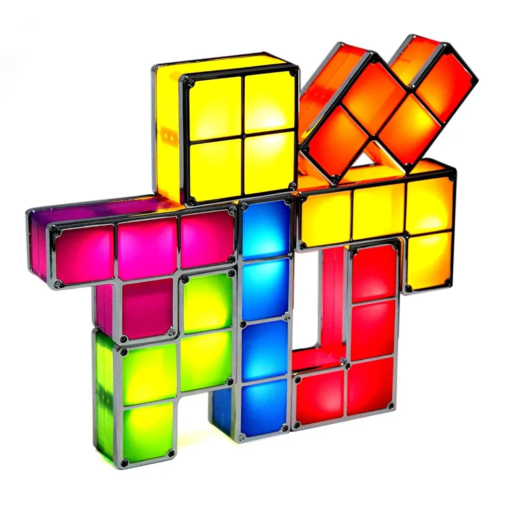 [DBF]DIY Tetris Puzzle новинка светодиодный ночник Штабелируемый настольная лампа