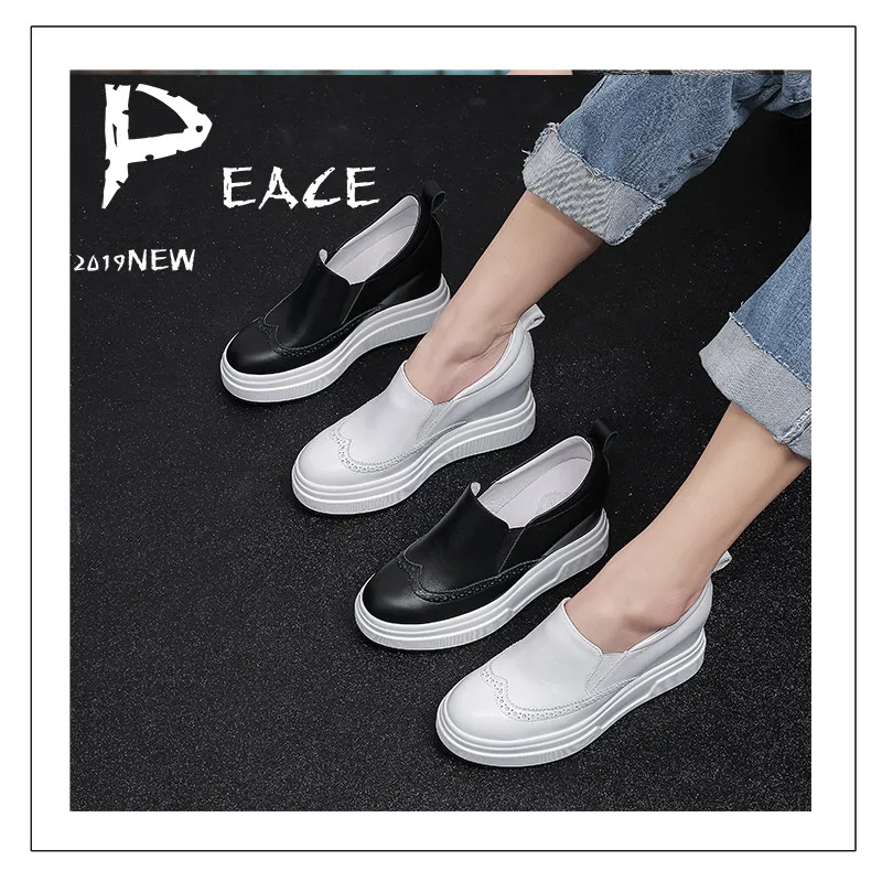 Женская обувь на плоской подошве из натуральной кожи весну и осень повседневная