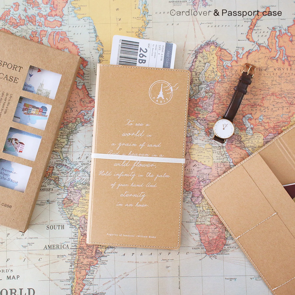 Джейми Примечания крафт бумага Vintage Портативный паспорта Traveler's Notebook держателя