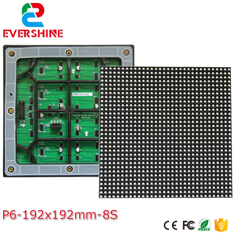 1/8 Scan Smd открытый P6 СВЕТОДИОДНЫЙ модуль RGB Полноцветный 32x32Pixes Размер 192x192mm