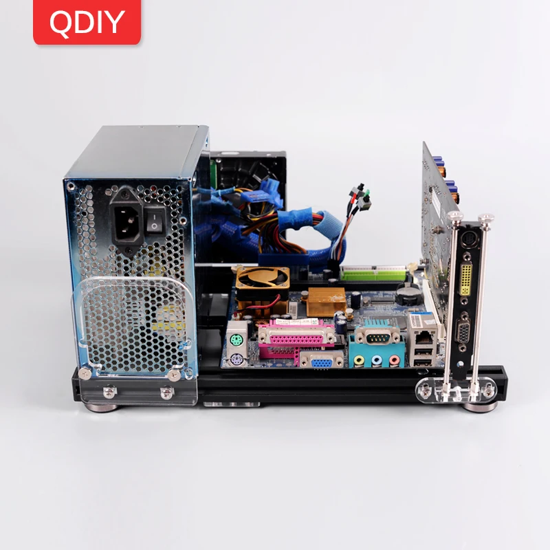 QDIY PC JMK6 мини ITX открытый Обнаженная голая Рама Алюминиевый корпус