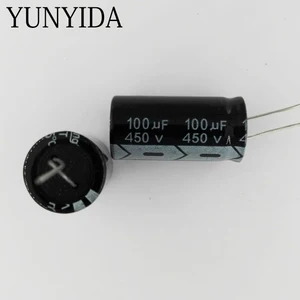 5pcs 450V 100 мкФ 100uf450v Алюминий электролитический конденсатор с алюминиевой крышкой