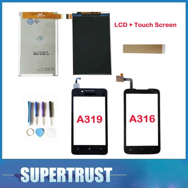 Сменный ЖК экран 4 5 дюйма для Lenovo A319 A 319 A316 316 черно белый сенсорный