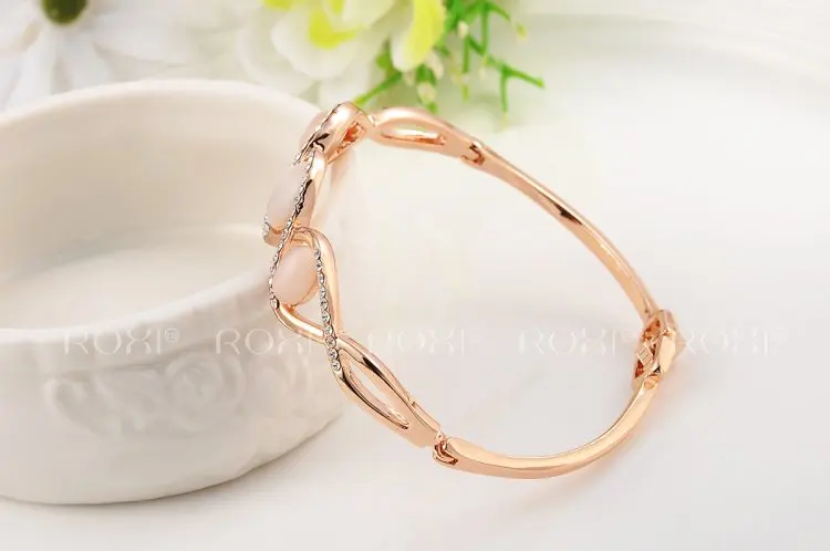 ROXI Модные Драгоценности Роуз Позолоченные Себе Элегантный Три Опалы Браслеты