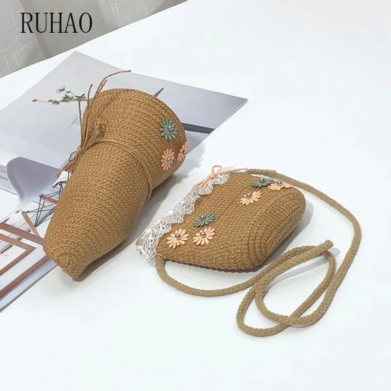 RUHAO/летние шапки для девочек соломенная широкополая шляпа с широкими полями