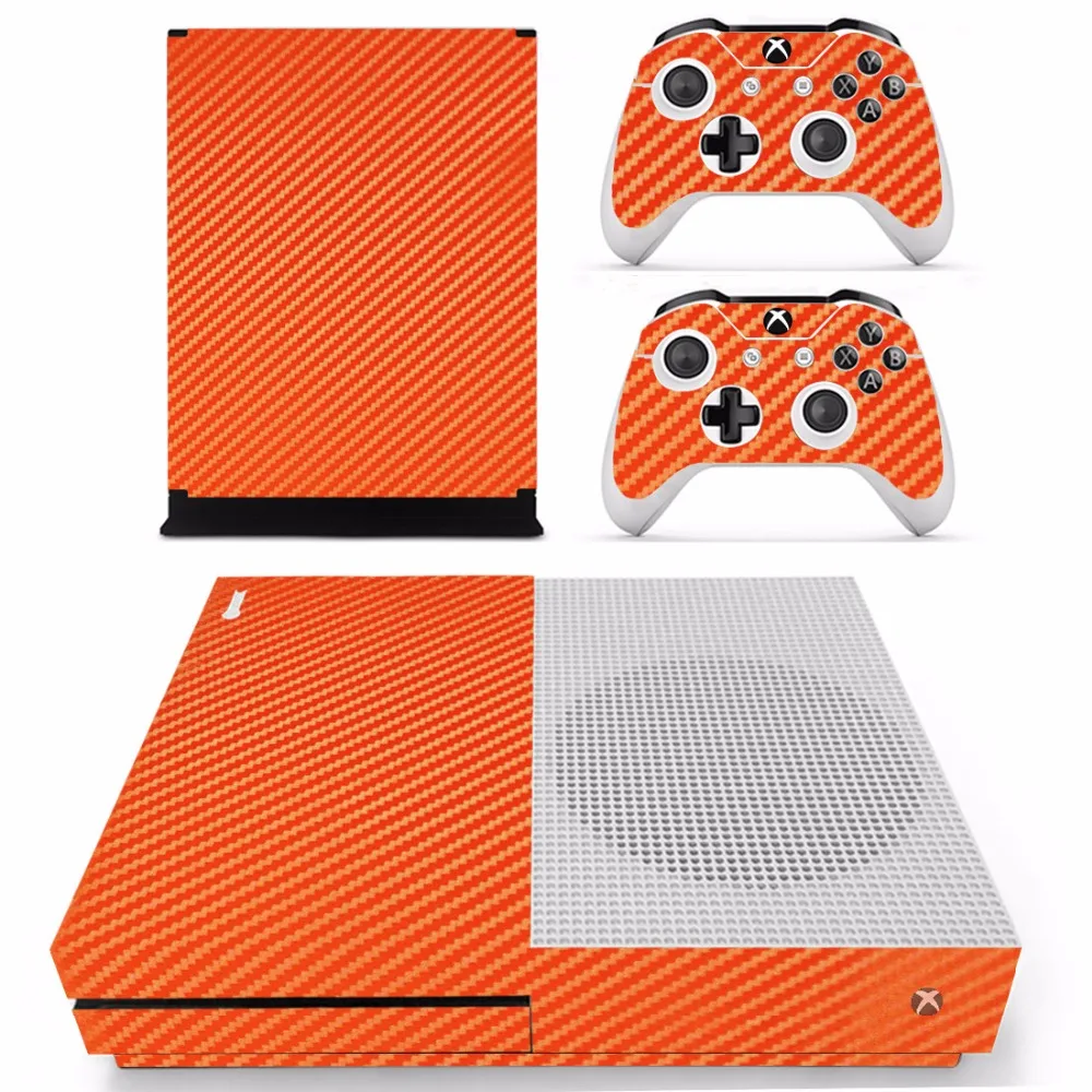 Новая наклейка из углеродного волокна для консоли Microsoft Xbox One S и 2 контроллера Slim |