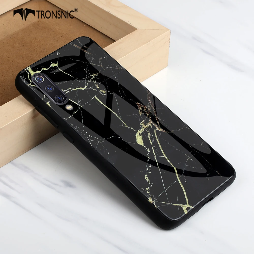 Чехол TRONSNIC с мраморным рисунком для телефона Xiaomi Mi 9 синий Жесткий чехол из