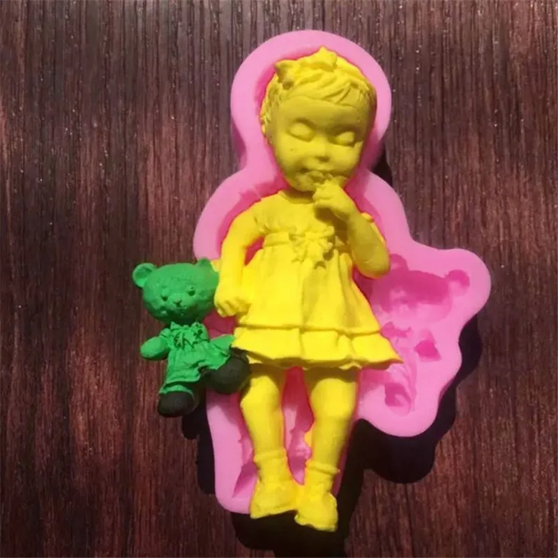 4YANG Sugarcraft мультфильм девочка/мальчик Bayby силиконовые формы помадка украшения