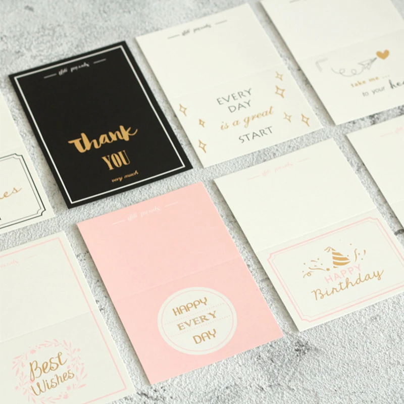 1pcs Happy Birthday Greeting Gift Cards Christmas Party Wedding Decoration Invitation Letter Paper Printing Thank you Card | Дом и сад