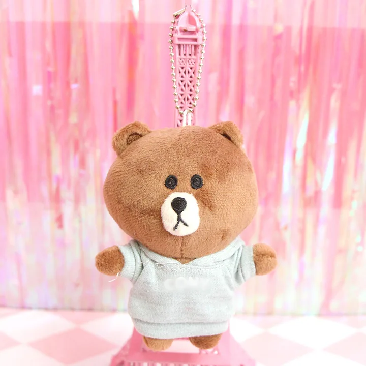 11cm gray brown Стиль коричневый Медведь Кролик Кони плюшевый брелок игрушка свитер медведь подарок кукла сумка кулон милый мультфильм подарок для девочки - Цвет: 11cm gray brown