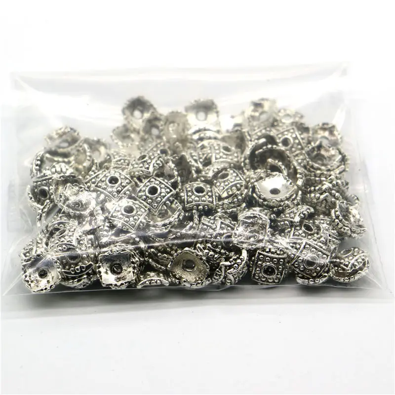 200 шт. серебряные шапочки для бусин в виде лепестков цветка|spacer beads|shaped beadsfor jewelry