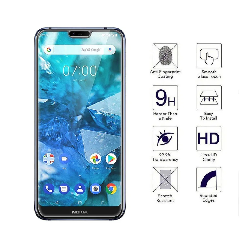 2-PACK For Nokia 7.1 Tempered Glass Screen Protector Ultra Slim 9H Protective Anti-Scratch Film Guard 2018 | Мобильные телефоны и