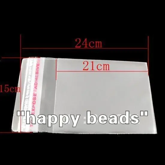 Бесплатная доставка 100 шт прозрачные Самоклеющиеся пластиковые пакеты 15x24 см