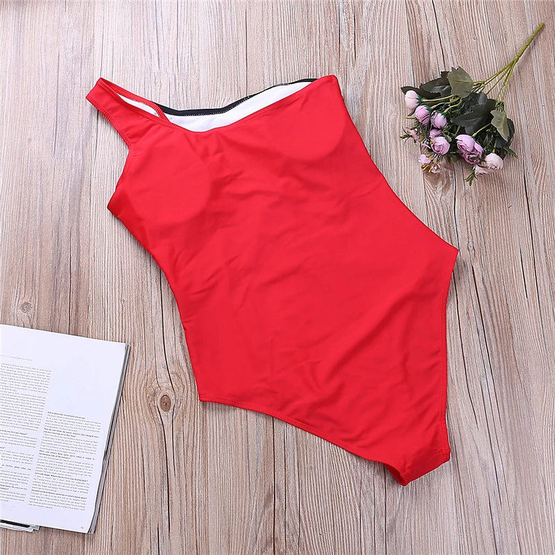 Women's One Piece Monokini Swimsuit Swimwear Beachwear Push Up Color Patchwork Bathing Bikini |