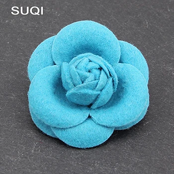 light blue Модные Винтажные тканевые шелковые женские броши, булавки, ювелирные изделия, Камелия, роза, броши-булавки в виде цветов, шляпа, сумка, шарф, обувь, украшение - Окраска металла: light blue