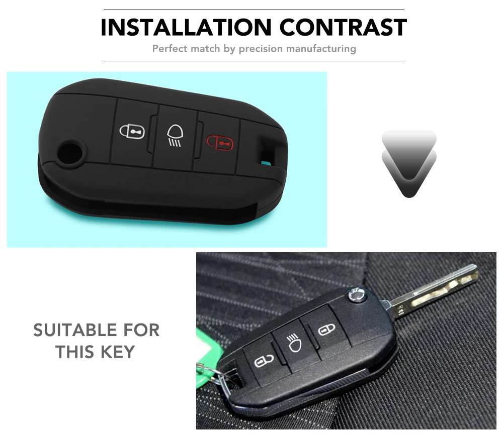 3 кнопки силиконовый Автомобильный Брелок дистанционного управления с ключом