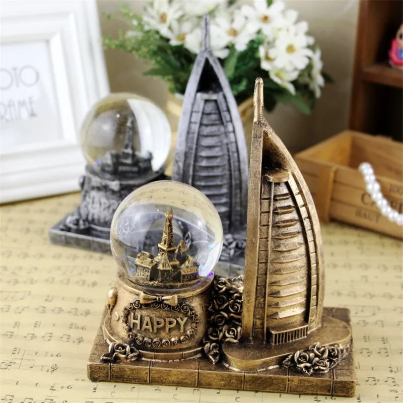 Хрустальный шар Европейский Burj Al Arab Crafts украшение для дома ветряная мельница