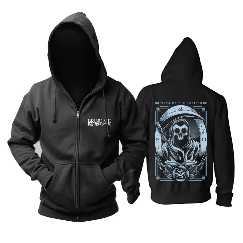 25 конструкции черепа Орел американский Повседневное Bring Me The Horizon sudadera рок толстовки куртка панк толстовка на молнии брендовая одежда