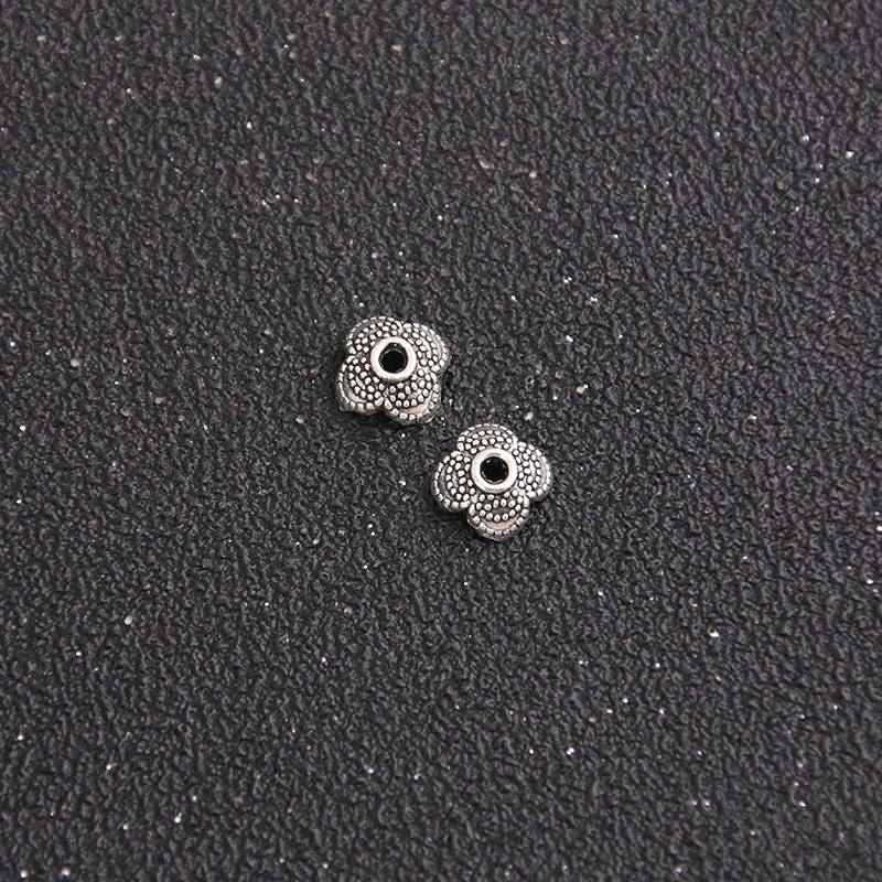 60pcs 8*8mm Two Color Metal Alloy Flower receptacle DIY spaced jewelry accessories Charms Receptacle Ball Caps | Украшения и