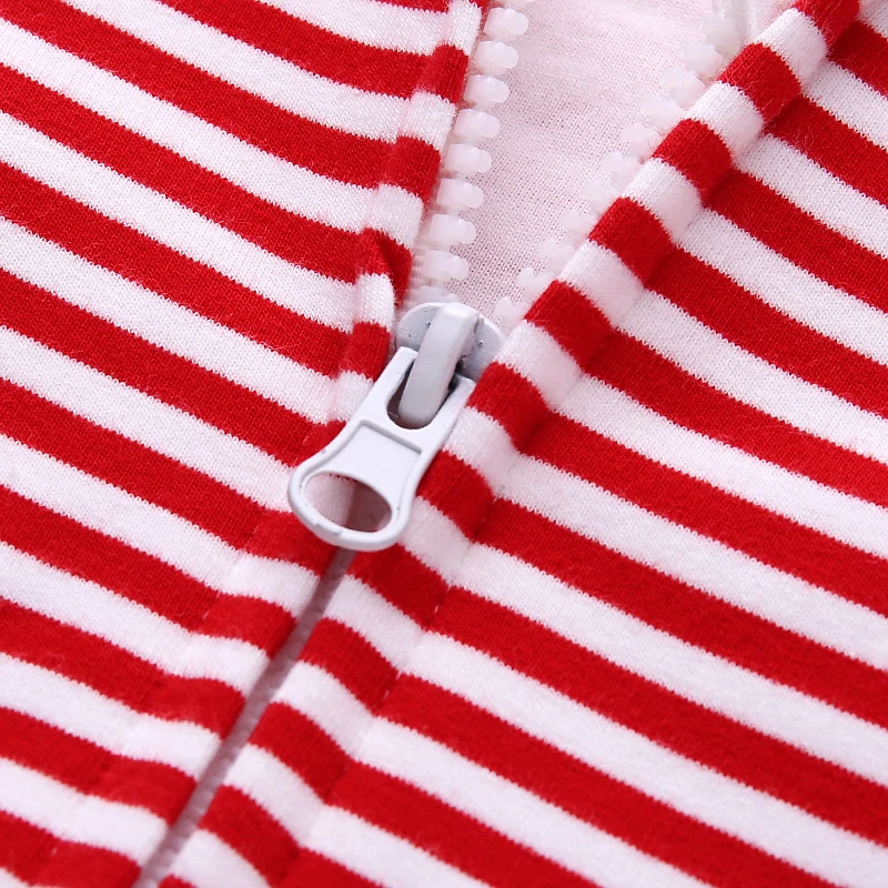 Комбинезон детский из 100% хлопка в красную полоску на молнии |