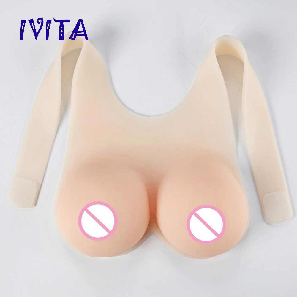 IVITA 2400 г белые реалистичные силиконовые формы груди поддельные для трансвеститов