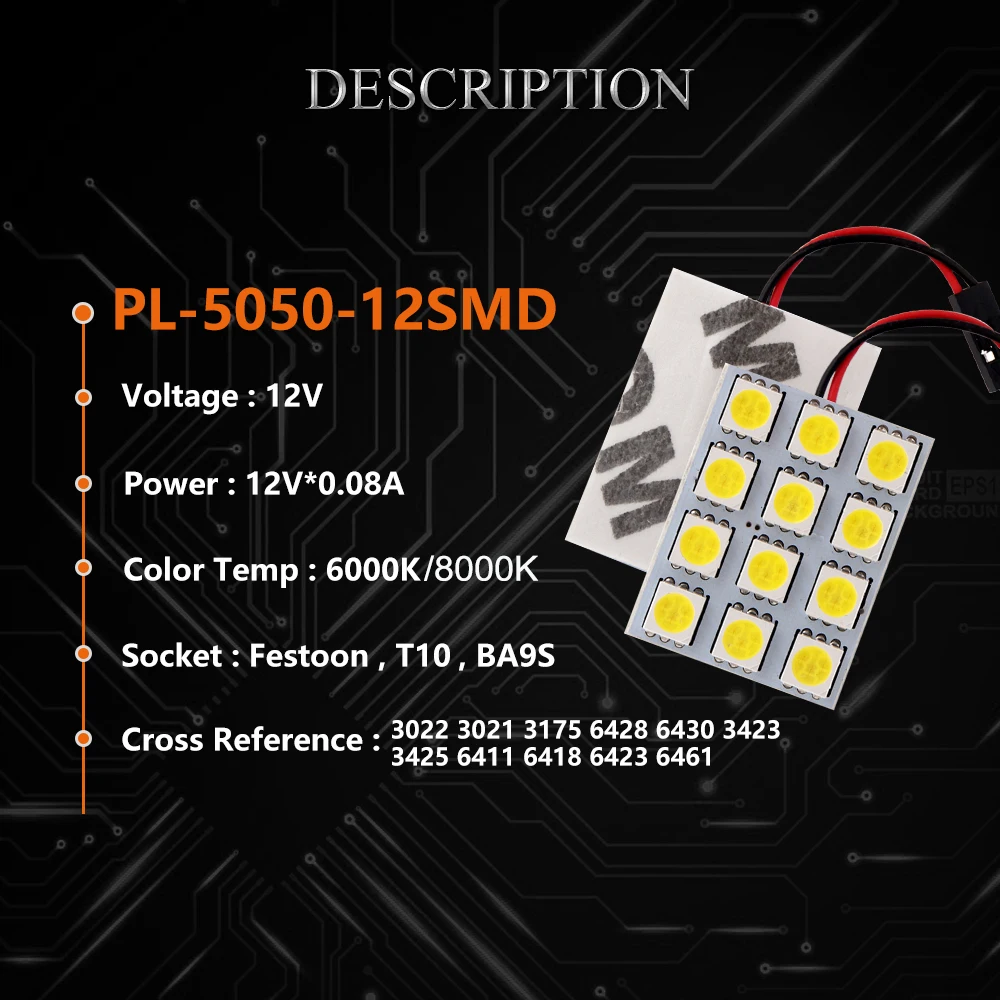 YM E Bright 2 шт белая панель автомобильный светильник s 12 SMD 5050 Светодиодный фестон