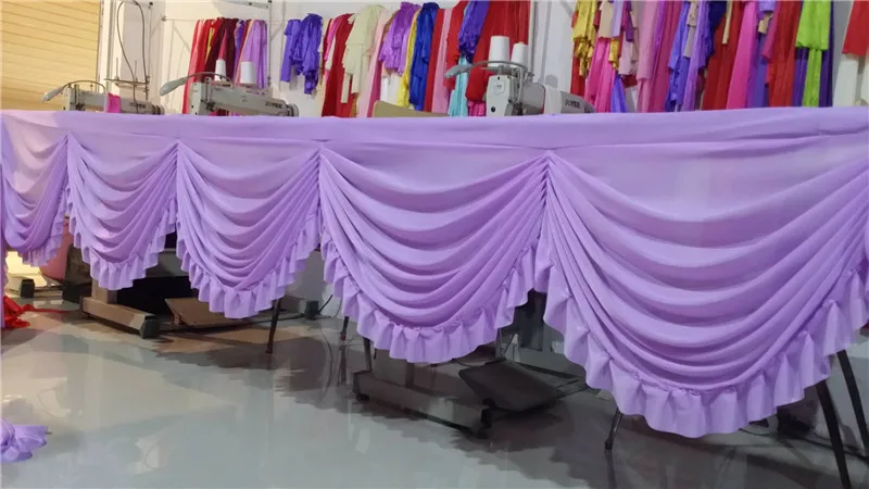 Ледяная шелковая ткань свадьба скатерть юбка фон занавеска пелмет капли 6 метров