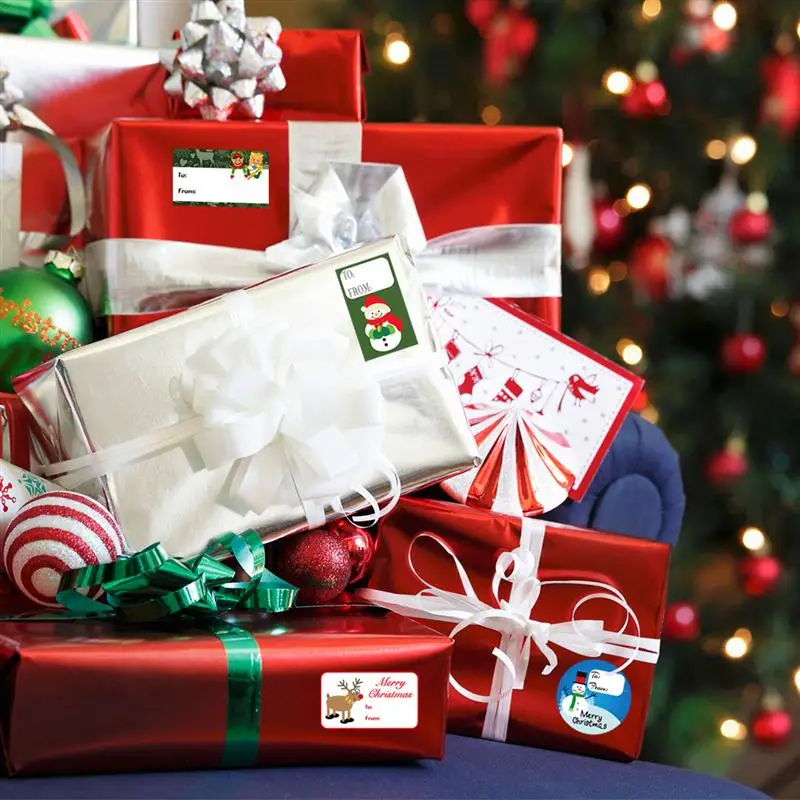 Tinksky 120 шт. подарок наклеек самоклеющиеся Рождество Ассорти конструкции