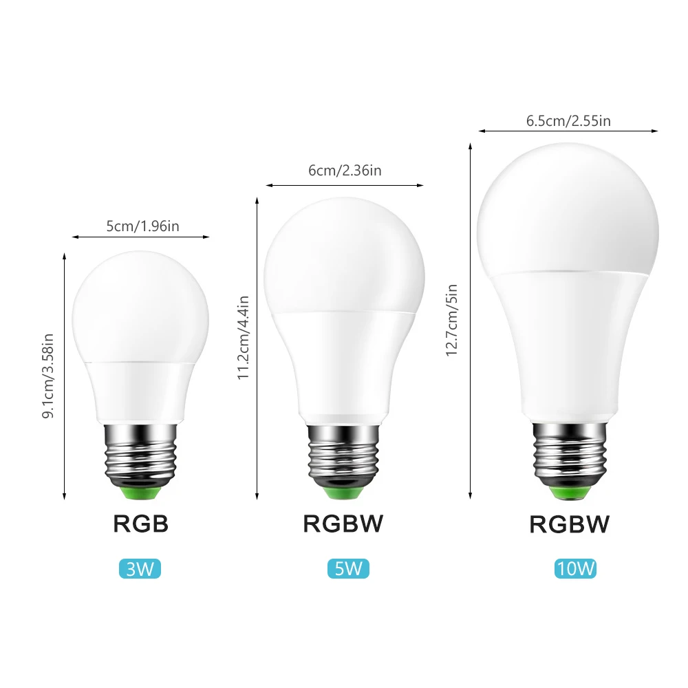 

DONWEI 3W 5W 10W E27 RGBW LED Bulbs Remote control dimmable Home Decoration LED Light Bulb Spotlight AC85-265V