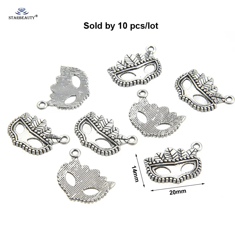 Starbeauty 10pcs Charming Mask DIY Jewelry Accessories Alloy Keychain Bracelet Component Body Findings Ear Piercing Part | Украшения и