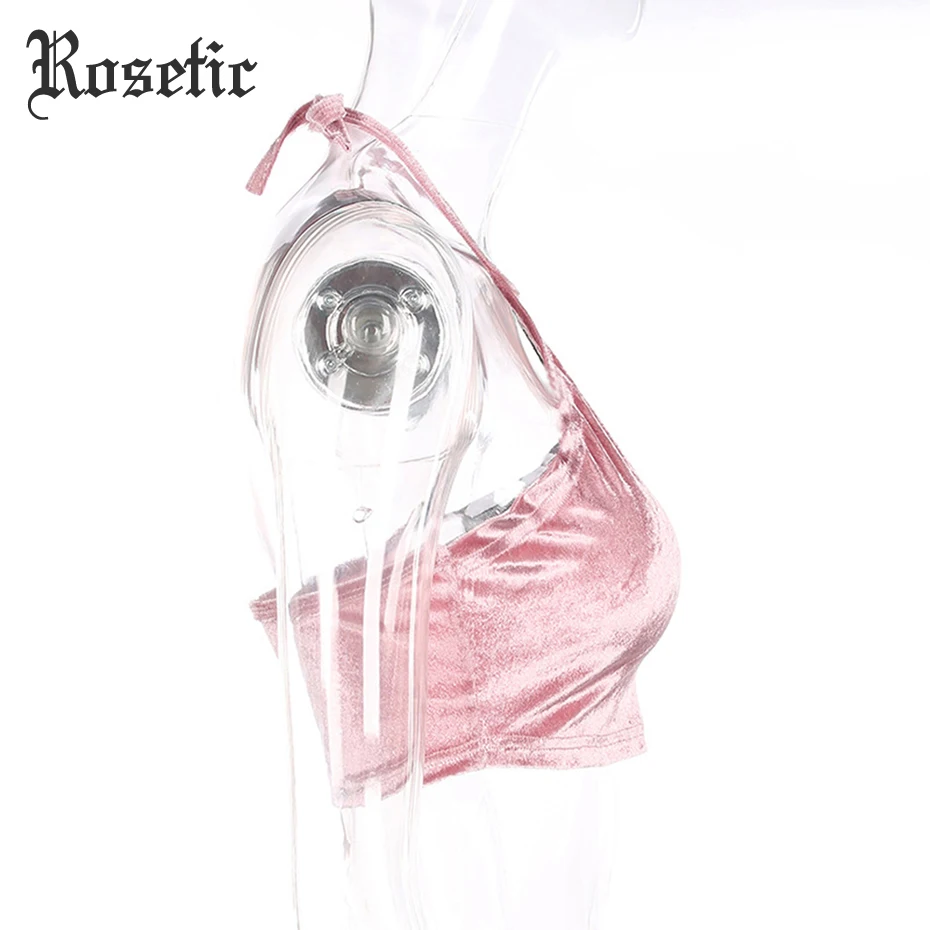 Rosetic, женские готические топы, розовые клетчатые Лоскутные Топы для девушек, тонкие короткие пляжные и дорожные сексуальные Клубные женские готические топы на бретелях