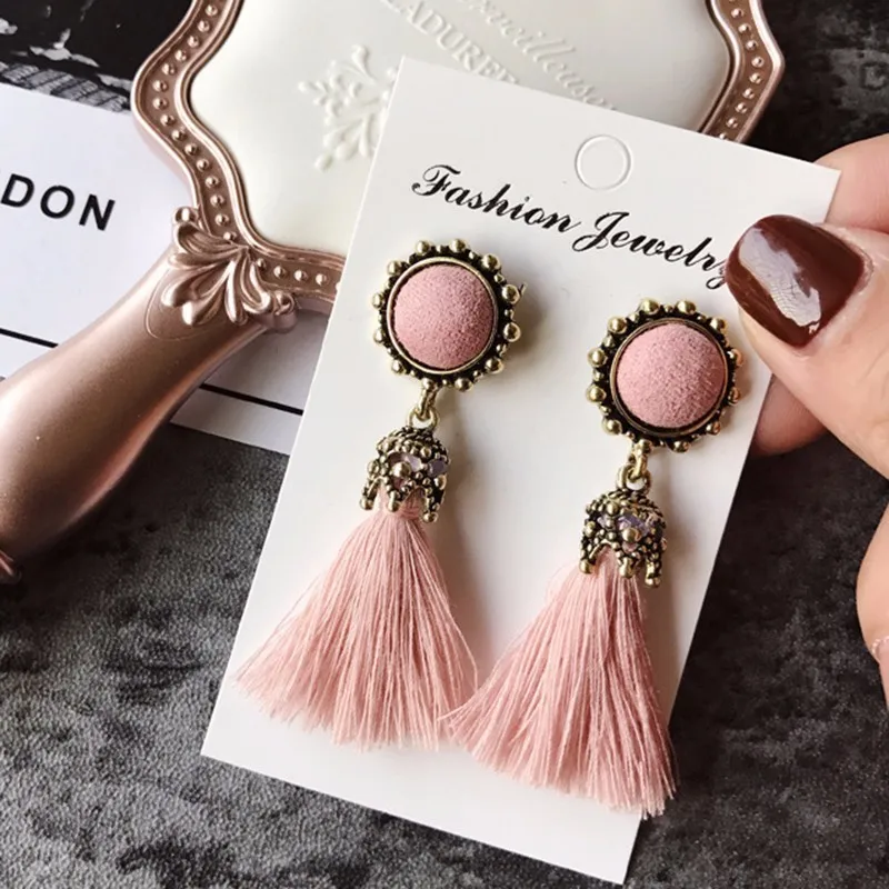 Женские серьги-капельки boho модные серьги с кисточками в этническом стиле |
