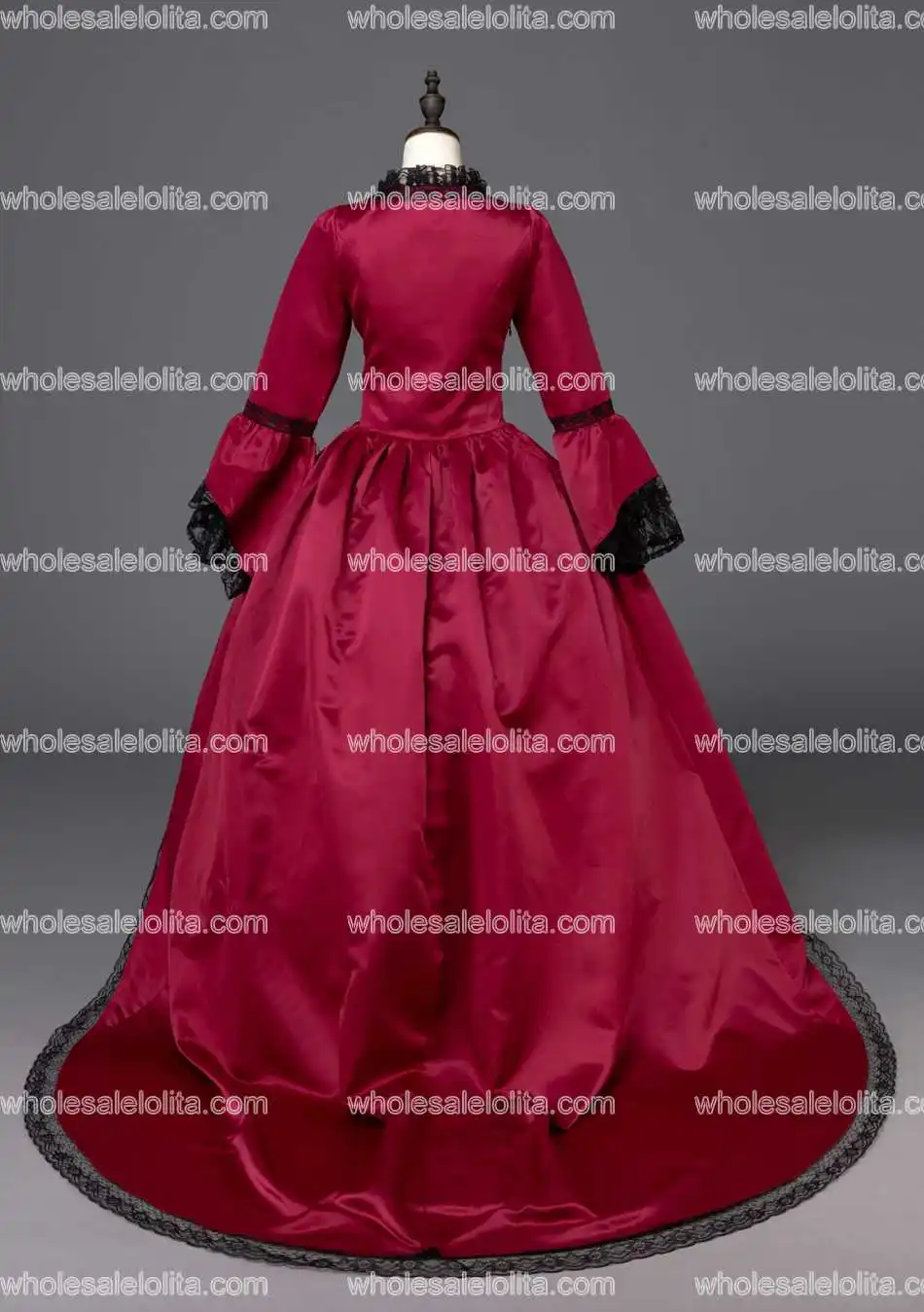 Красная Мария-Антуанетта платья эпохи Возрождения бальное платье со шлейфом