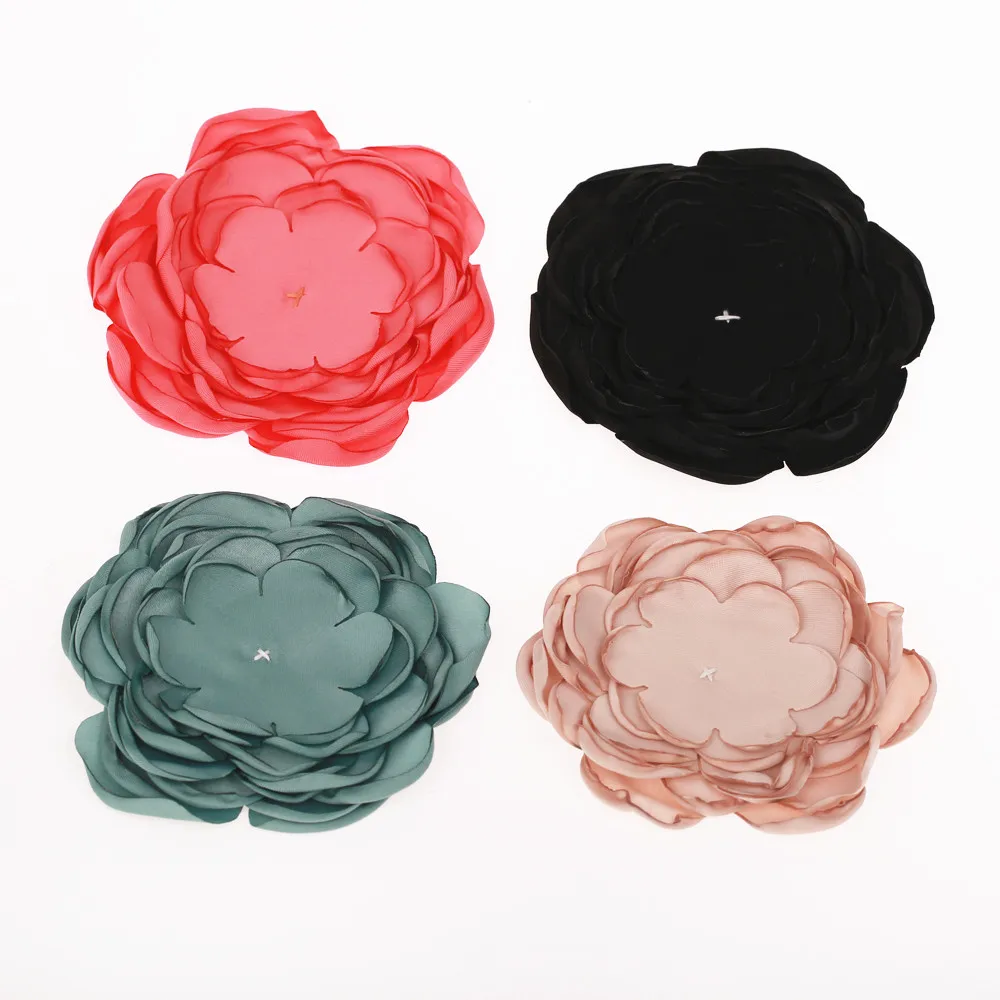 20pcs Handmade Large 9 layers burned satin flower Appliques for girls headband hair clips accessories DIY | Детская одежда и обувь
