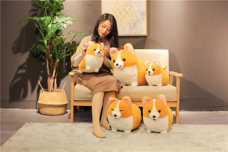 Новая плюшевая игрушка для щенка корги с короткими ножками, мягкая милая кукла для щенка корги, детские игрушки, праздничный подарок для девочек/детей