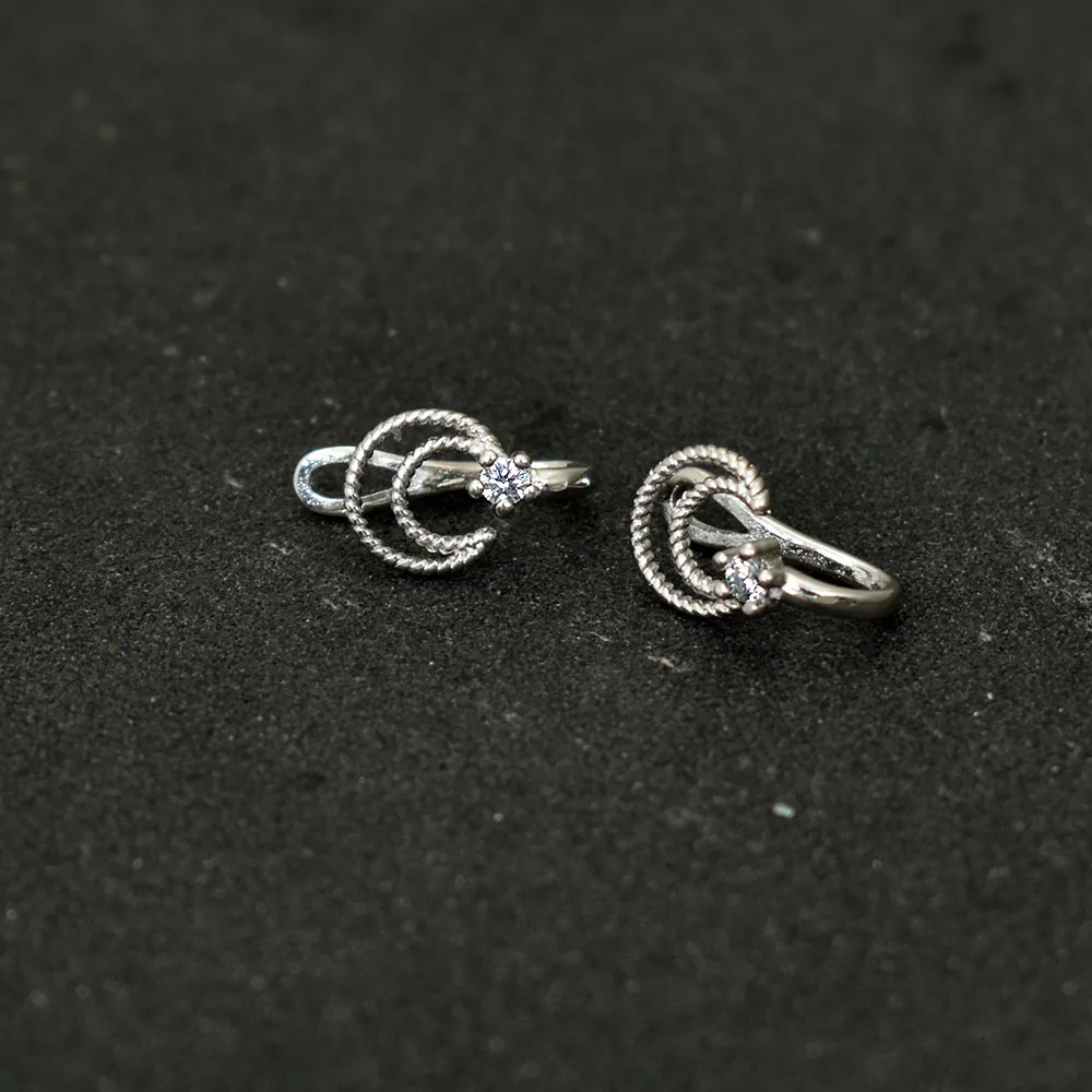 Chadestinty для женщин серебро Цвет Клип Earing простой кубического циркония ухо манжеты женский Луна клипсы для обувь девочек pendientes bijoux