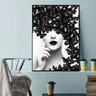 Постер с цитатами в скандинавском стиле, черная, белая бабочка, Женская настенная Картина на холсте, современные картины без рамки