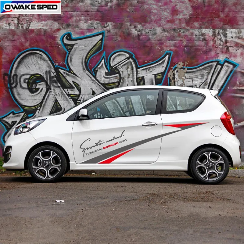 Спортивные полосы с питанием 1 партия для KIA Picanto Morning двусторонний Декор кузова