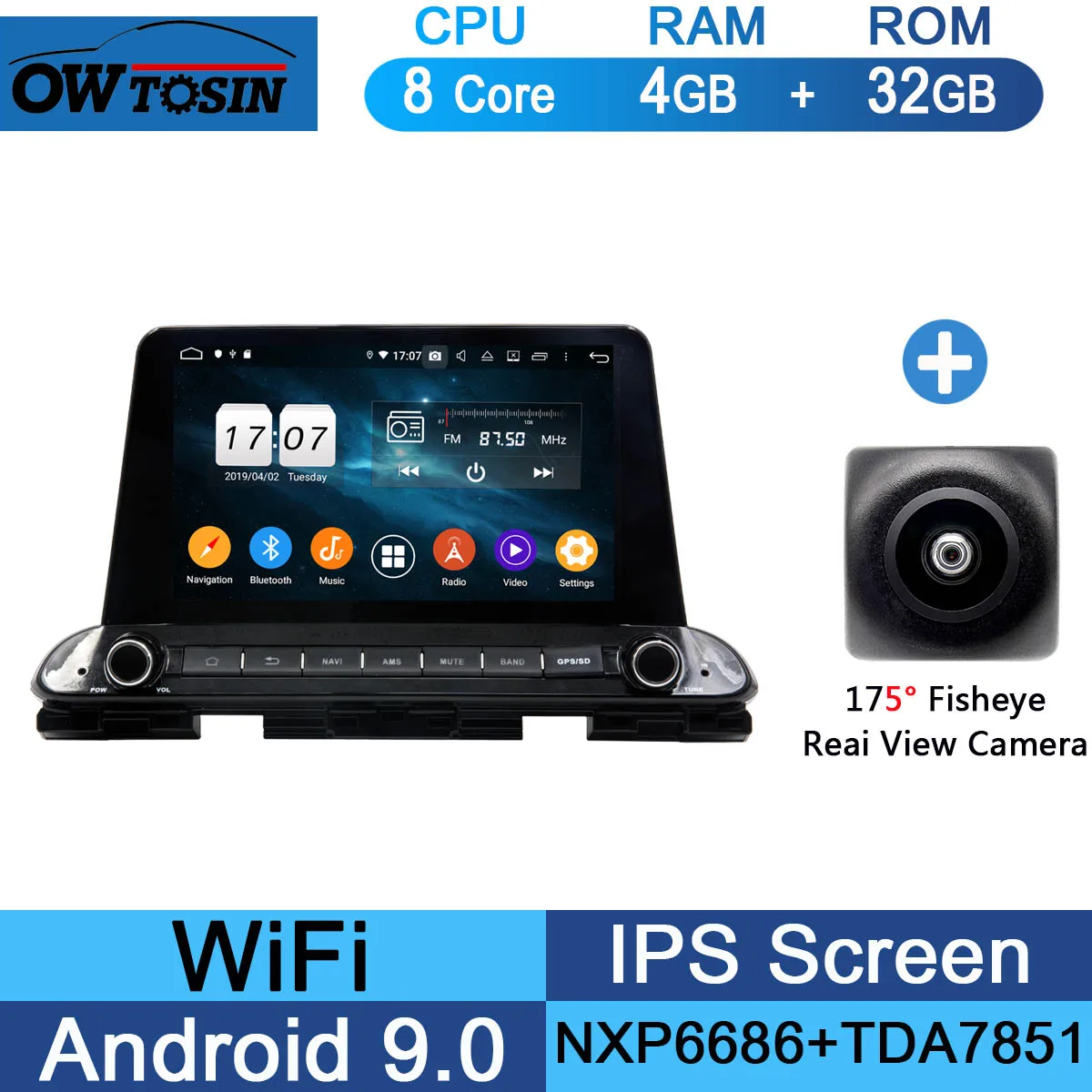 32G Fisheye Camera " ips 8Core 4G+ 64G Android 9,0 автомобильный DVD мультимедийный плеер для Kia Cerato Forte gps навигация радио попугай BT CarPlay - Цвет: 32G Fisheye Camera