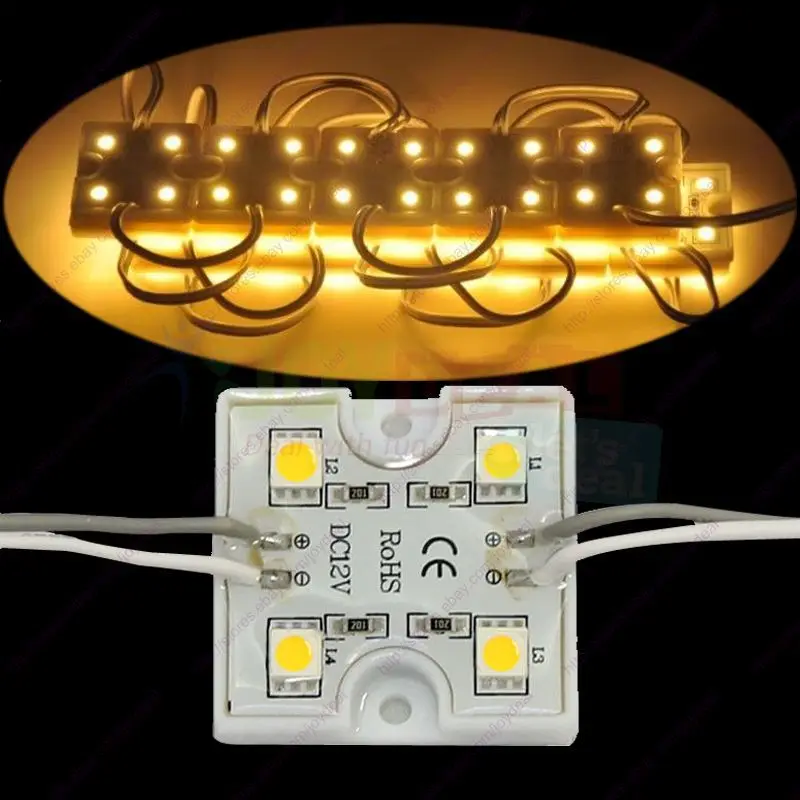 20 шт. водонепроницаемый светодиодный модуль 12 в пост. Тока супер яркий теплый