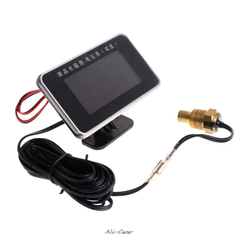 12 В/24 В автомобильный ЖК-измеритель температуры воды термометр Вольтметр датчик 2