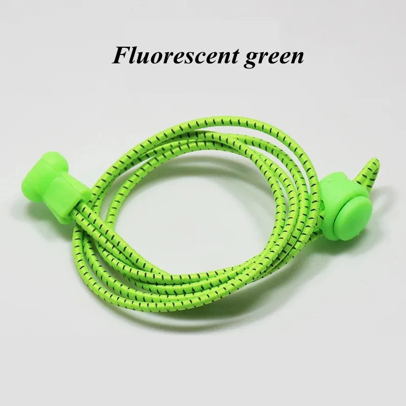 Fluorescent green 1 пара Светоотражающие эластичные шнурки, растягивающиеся шнурки для обуви, фирменные шнурки без завязок, уличные кроссовки, кружевные аксессуары для обуви, кружевные шнурки - Цвет: Fluorescent green