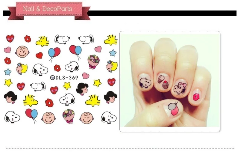 5 sheet 3D Nail Sticker Mixed Colorful Designs Korean Stickers Decals Cartoo Makeup Water Tattoos Manicure Tool DLS365-382 | Красота и